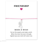 Adjustable Friendship Jewelry With Card Make a Wish Silver Elk Deer Antlers Charm Bracelets Matching Lovely Charm Bracelets For Mom Daughter Best Friends Couple Family Stevvex