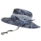 Adjustable Men's Hat Bucket Hat Summer Breathable Fashion Outdoor Fishing Wide Brim Hat Sun Protection Cap Male Traveling Sun Hats Fishing Hat Adjustable Mountaineering Hat 58-60cm Stevvex