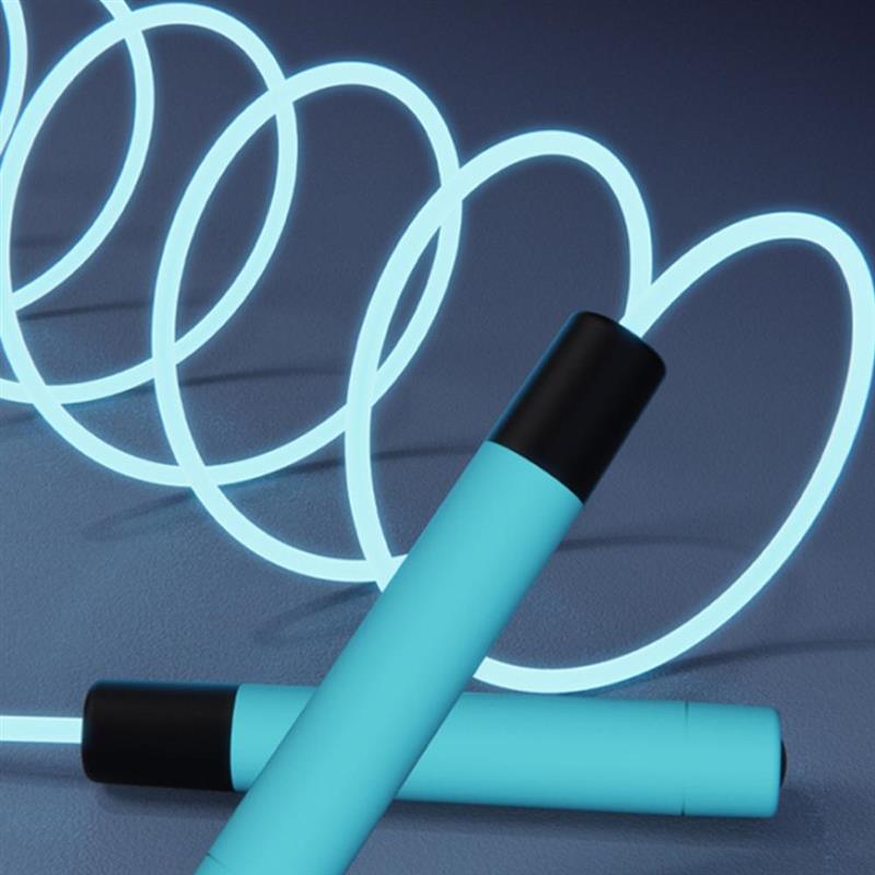 Adjustable Night Glowing Skipping Rope Luminous Jump Ropes Exercise LED Light Up Outdoor Fitness Training Luminous Adjustable Skipping Rope Glowing Tangle Free Jumping Rope For Girls Women Men Fitness Exercise Workout 2.8m Stevvex