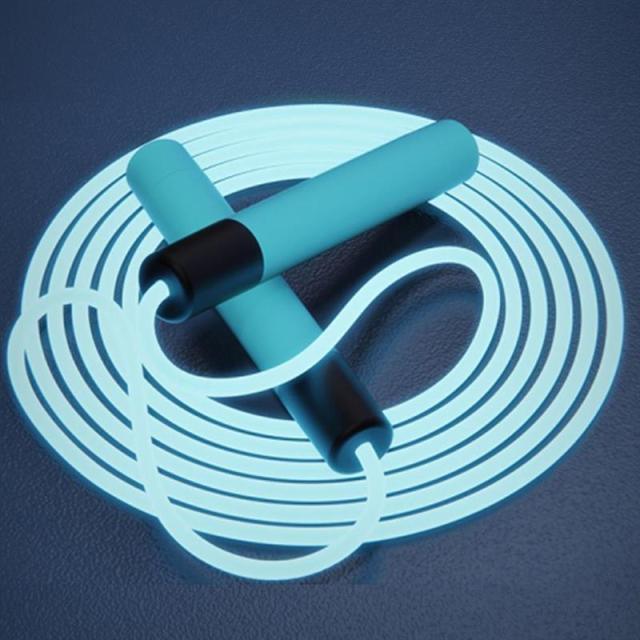 Adjustable Night Glowing Skipping Rope Luminous Jump Ropes Exercise LED Light Up Outdoor Fitness Training Luminous Adjustable Skipping Rope Glowing Tangle Free Jumping Rope For Girls Women Men Fitness Exercise Workout 2.8m Stevvex