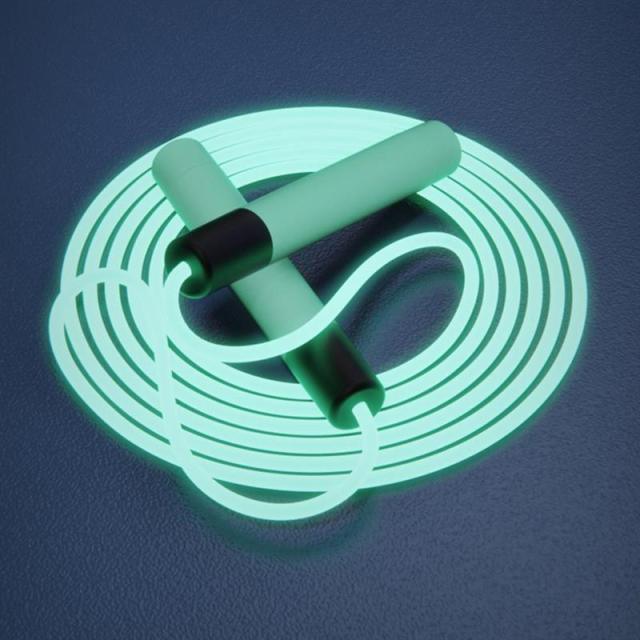 Adjustable Night Glowing Skipping Rope Luminous Jump Ropes Exercise LED Light Up Outdoor Fitness Training Luminous Adjustable Skipping Rope Glowing Tangle Free Jumping Rope For Girls Women Men Fitness Exercise Workout 2.8m Stevvex
