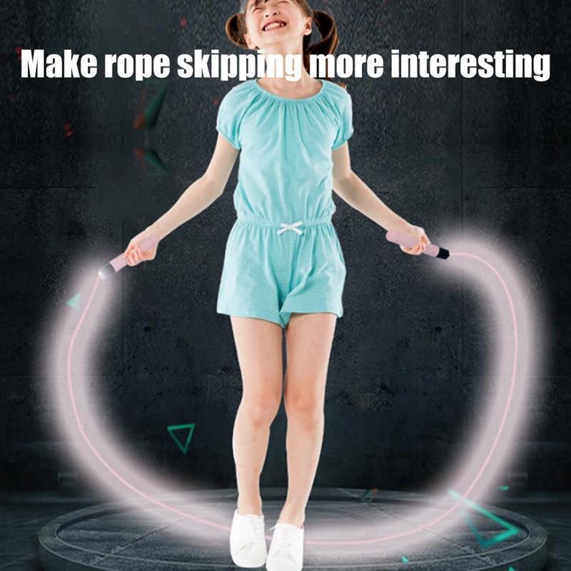 Adjustable Night Glowing Skipping Rope Luminous Jump Ropes Exercise LED Light Up Outdoor Fitness Training Luminous Adjustable Skipping Rope Glowing Tangle Free Jumping Rope For Girls Women Men Fitness Exercise Workout 2.8m Stevvex
