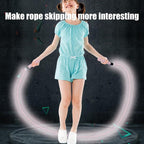 Adjustable Night Glowing Skipping Rope Luminous Jump Ropes Exercise LED Light Up Outdoor Fitness Training Luminous Adjustable Skipping Rope Glowing Tangle Free Jumping Rope For Girls Women Men Fitness Exercise Workout 2.8m Stevvex