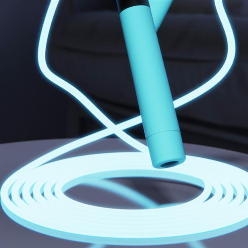 Adjustable Night Glowing Skipping Rope Luminous Jump Ropes Exercise LED Light Up Outdoor Fitness Training Luminous Adjustable Skipping Rope Glowing Tangle Free Jumping Rope For Girls Women Men Fitness Exercise Workout 2.8m Stevvex