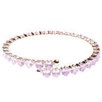 Adjustable Pink Heart CZ Spring Wrap Bracelet For Women