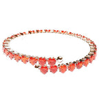 Adjustable Pink Heart CZ Spring Wrap Bracelet For Women