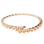 Adjustable Pink Heart CZ Spring Wrap Bracelet For Women