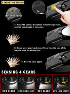 Adjustable Rechargeable LED Induction USB Headlamp  Lightweight Head Lamp Head Torch 5 Lighting Modes Flashlight   For Camping Hiking Running Outdoor Adults Kids Stevvex