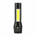Adjustable Rechargeable LED USB Portable Focus Light Zoomable LED Tactical Flashlight High Lumens Zoomable Waterproof Flashlight Mini Torch For Camping Hiking Stevvex