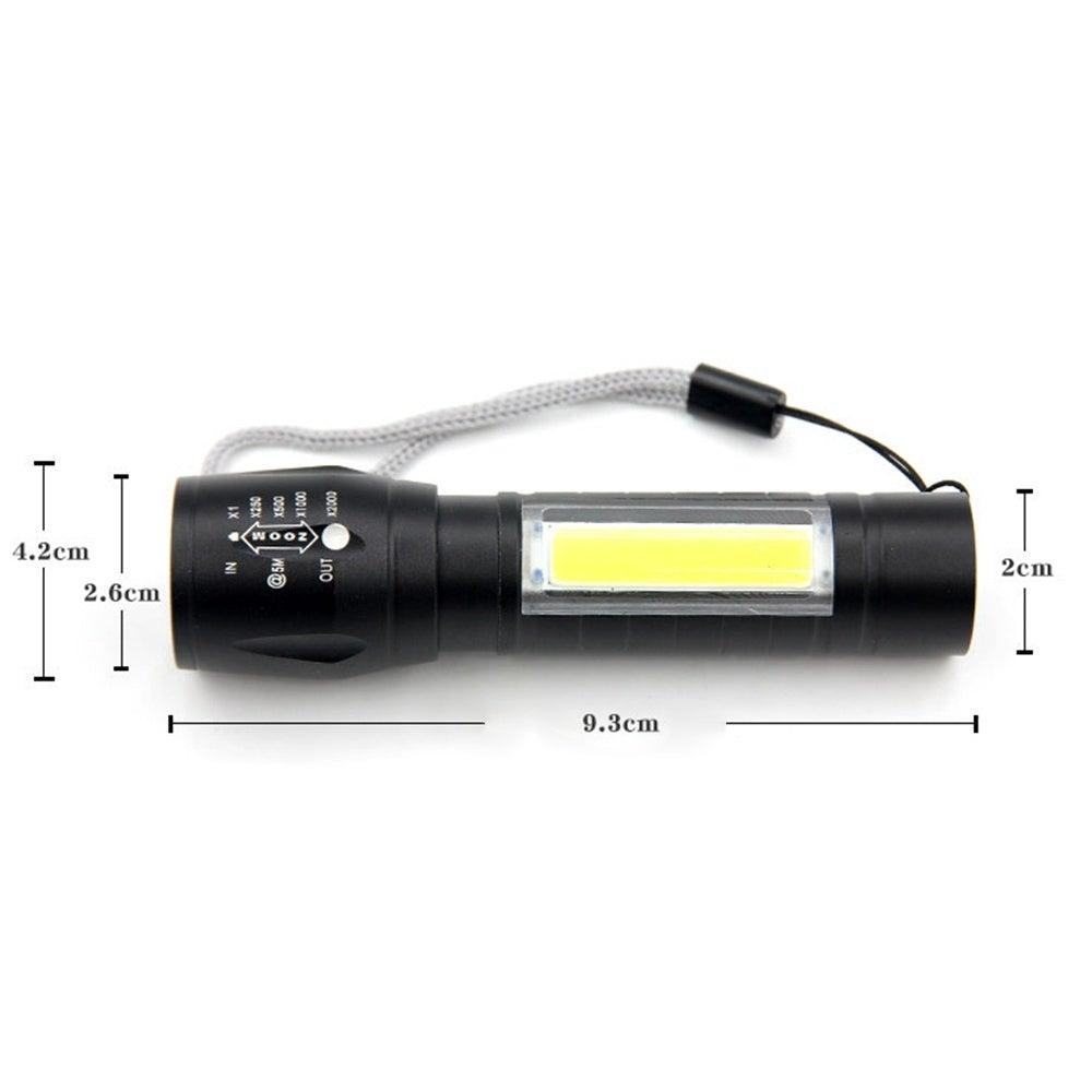 Adjustable Rechargeable LED USB Portable Focus Light Zoomable LED Tactical Flashlight High Lumens Zoomable Waterproof Flashlight Mini Torch For Camping Hiking Stevvex