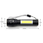 Adjustable Rechargeable LED USB Portable Focus Light Zoomable LED Tactical Flashlight High Lumens Zoomable Waterproof Flashlight Mini Torch For Camping Hiking Stevvex
