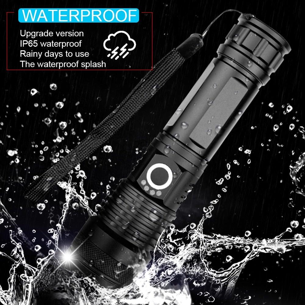 Adjustable Rechargeable Powerful Zoomable LED USB Flashlights High Lumens Powerful Tactical  Waterproof Super Bright  Flashlights Best For Camping Outdoor Hiking Running Riding Stevvex