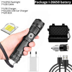 Adjustable Rechargeable Powerful Zoomable LED USB Flashlights High Lumens Powerful Tactical  Waterproof Super Bright  Flashlights Best For Camping Outdoor Hiking Running Riding Stevvex