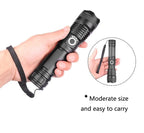 Adjustable Rechargeable Powerful Zoomable LED USB Flashlights High Lumens Powerful Tactical  Waterproof Super Bright  Flashlights Best For Camping Outdoor Hiking Running Riding Stevvex