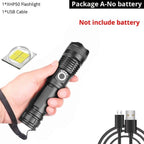 Adjustable Rechargeable Powerful Zoomable LED USB Flashlights High Lumens Powerful Tactical  Waterproof Super Bright  Flashlights Best For Camping Outdoor Hiking Running Riding Stevvex