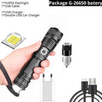 Adjustable Rechargeable Powerful Zoomable LED USB Flashlights High Lumens Powerful Tactical  Waterproof Super Bright  Flashlights Best For Camping Outdoor Hiking Running Riding Stevvex