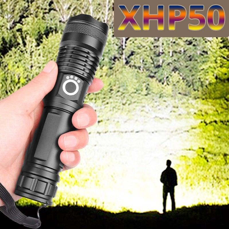 Adjustable Rechargeable Powerful Zoomable LED USB Flashlights High Lumens Powerful Tactical  Waterproof Super Bright  Flashlights Best For Camping Outdoor Hiking Running Riding Stevvex