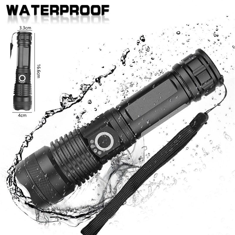 Adjustable Rechargeable Powerful Zoomable LED USB Flashlights High Lumens Powerful Tactical  Waterproof Super Bright  Flashlights Best For Camping Outdoor Hiking Running Riding Stevvex