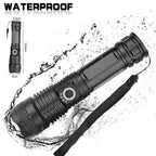 Adjustable Rechargeable Powerful Zoomable LED USB Flashlights High Lumens Powerful Tactical  Waterproof Super Bright  Flashlights Best For Camping Outdoor Hiking Running Riding Stevvex