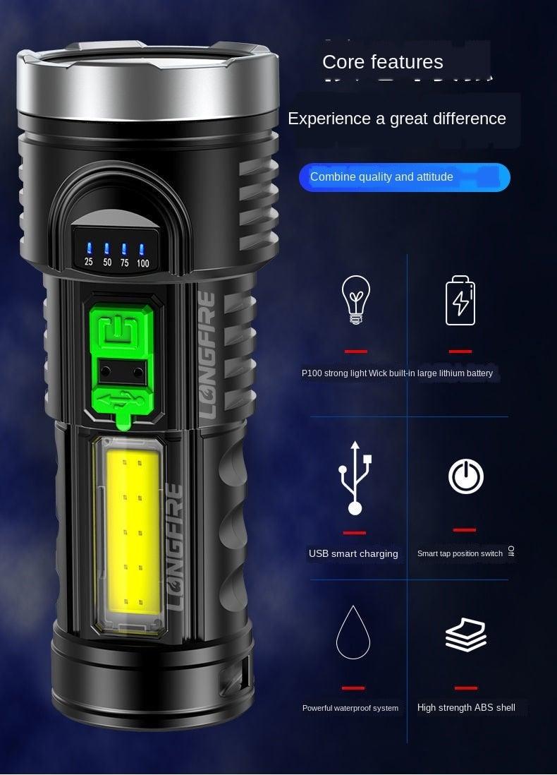 Adjustable Rechargeable Strong Mini Pocket Sized Flashlight LED Multifunctional High Lumen Light Ultra-bright Portable Flashlights Outdoor Waterproof Flashlight For Running Walking Stevvex
