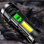 Adjustable Rechargeable Strong Mini Pocket Sized Flashlight LED Multifunctional High Lumen Light Ultra-bright Portable Flashlights Outdoor Waterproof Flashlight For Running Walking Stevvex