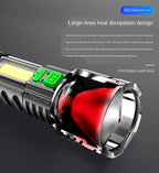 Adjustable Rechargeable Strong Mini Pocket Sized Flashlight LED Multifunctional High Lumen Light Ultra-bright Portable Flashlights Outdoor Waterproof Flashlight For Running Walking Stevvex