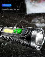 Adjustable Rechargeable Strong Mini Pocket Sized Flashlight LED Multifunctional High Lumen Light Ultra-bright Portable Flashlights Outdoor Waterproof Flashlight For Running Walking Stevvex