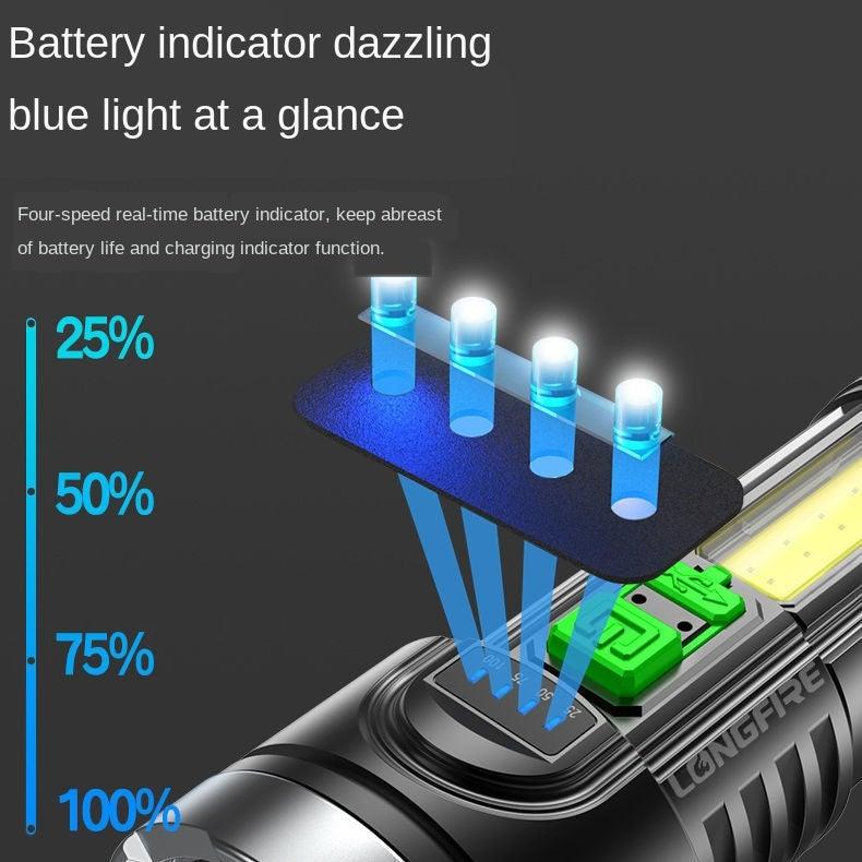 Adjustable Rechargeable Strong Mini Pocket Sized Flashlight LED Multifunctional High Lumen Light Ultra-bright Portable Flashlights Outdoor Waterproof Flashlight For Running Walking Stevvex