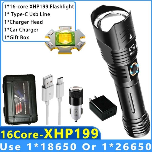 Adjustable Rechargeable Tactical Flashlight USB LED  Super Bright Zoomable IPX65 Waterproof Portable Torchlight Flash Lamp USB Charging For Hiking Camping Running Fishing Stevvex