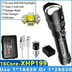 Adjustable Rechargeable Tactical Flashlight USB LED  Super Bright Zoomable IPX65 Waterproof Portable Torchlight Flash Lamp USB Charging For Hiking Camping Running Fishing Stevvex
