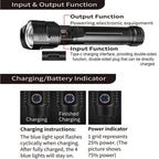 Adjustable Rechargeable Tactical Flashlight USB LED  Super Bright Zoomable IPX65 Waterproof Portable Torchlight Flash Lamp USB Charging For Hiking Camping Running Fishing Stevvex