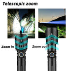 Adjustable Rechargeable Tactical Flashlight USB LED  Super Bright Zoomable IPX65 Waterproof Portable Torchlight Flash Lamp USB Charging For Hiking Camping Running Fishing Stevvex