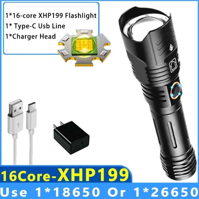 Adjustable Rechargeable Tactical Flashlight USB LED  Super Bright Zoomable IPX65 Waterproof Portable Torchlight Flash Lamp USB Charging For Hiking Camping Running Fishing Stevvex