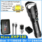 Adjustable Rechargeable Tactical Flashlight USB LED  Super Bright Zoomable IPX65 Waterproof Portable Torchlight Flash Lamp USB Charging For Hiking Camping Running Fishing Stevvex