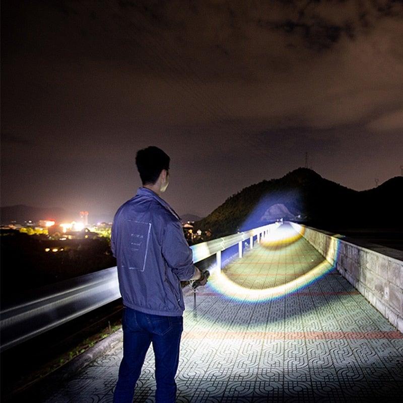 Adjustable Rechargeable Tactical Flashlight USB LED  Super Bright Zoomable IPX65 Waterproof Portable Torchlight Flash Lamp USB Charging For Hiking Camping Running Fishing Stevvex