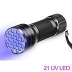 Adjustable Rechargeable UV Flashlight Black Light 21LED 12LED Handheld Portable Torch Light Ultraviolet Flashlight Detector Flashlight Torch For Bed Bug Dog Urine Pet Stains Matching With Pet Odor Eliminator Stevvex