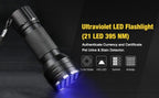Adjustable Rechargeable UV Flashlight Black Light 21LED 12LED Handheld Portable Torch Light Ultraviolet Flashlight Detector Flashlight Torch For Bed Bug Dog Urine Pet Stains Matching With Pet Odor Eliminator Stevvex