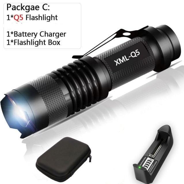 Adjustable Rechargeable Water Resistant Super Bright Mini Handheld Flashlights LED Zoomable Flashlight For Camping Fishing  Bicycle Light Kids Indoor Outdoor Hiking Stevvex