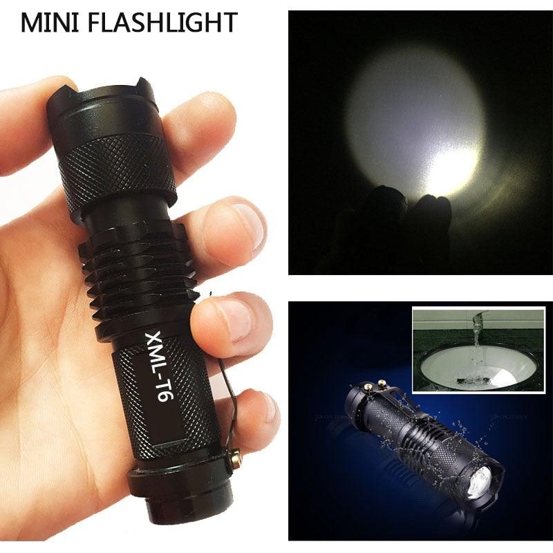 Adjustable Rechargeable Water Resistant Super Bright Mini Handheld Flashlights LED Zoomable Flashlight For Camping Fishing  Bicycle Light Kids Indoor Outdoor Hiking Stevvex