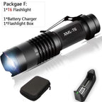 Adjustable Rechargeable Water Resistant Super Bright Mini Handheld Flashlights LED Zoomable Flashlight For Camping Fishing  Bicycle Light Kids Indoor Outdoor Hiking Stevvex
