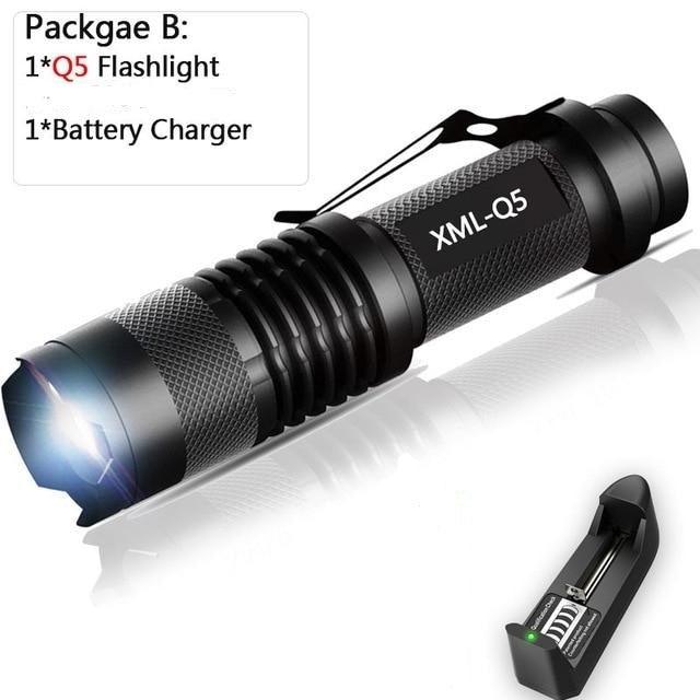 Adjustable Rechargeable Water Resistant Super Bright Mini Handheld Flashlights LED Zoomable Flashlight For Camping Fishing  Bicycle Light Kids Indoor Outdoor Hiking Stevvex