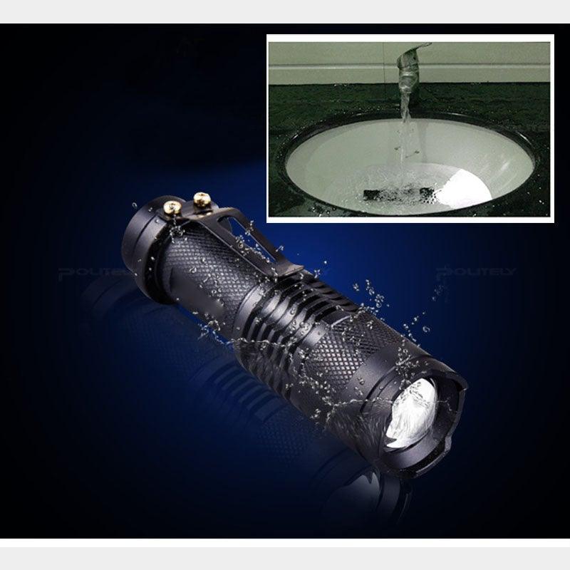 Adjustable Rechargeable Water Resistant Super Bright Mini Handheld Flashlights LED Zoomable Flashlight For Camping Fishing  Bicycle Light Kids Indoor Outdoor Hiking Stevvex