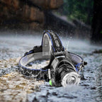 Adjustable Rechargeable Waterproof Brightest Zoomable LED Lightweight Hands Free Headlamp High Power For Adult Hunting Camping Running Hiking Riding Fishing Rechargeable T6 Chip Headlight Stevvex