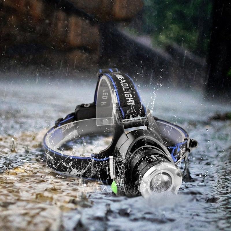 Adjustable Rechargeable Waterproof Brightest Zoomable LED Lightweight Hands Free Headlamp High Power For Adult Hunting Camping Running Hiking Riding Fishing Rechargeable T6 Chip Headlight Stevvex