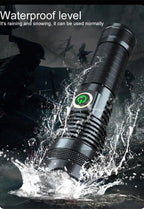 Adjustable Rechargeable  Waterproof LED Flashlights Rechargeable High Lumens Torchlight Zoomable Torch USB Charging Waterproof 5 Modes With Power Display For Camping Hiking Outdoor Emergency Stevvex