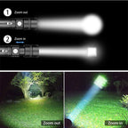 Adjustable Rechargeable  Waterproof LED Flashlights Rechargeable High Lumens Torchlight Zoomable Torch USB Charging Waterproof 5 Modes With Power Display For Camping Hiking Outdoor Emergency Stevvex