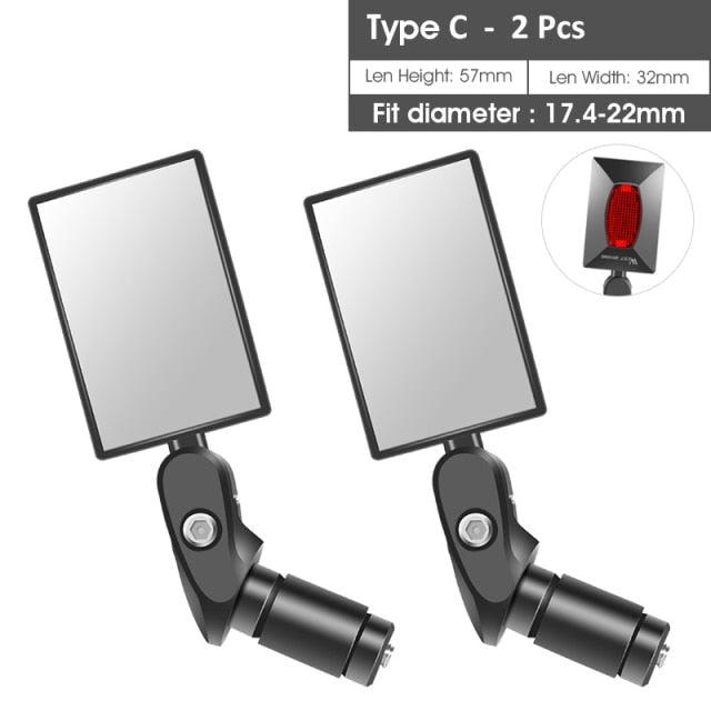 Adjustable Rotation Bike Rearview Mirror Cycling Rear View Road Bicycle Handlebar Mirrors Convex Mirror With 360˚Adjustable Handlebar Installation For Mountain Road Bike Electric Bicycle Accessories Stevvex