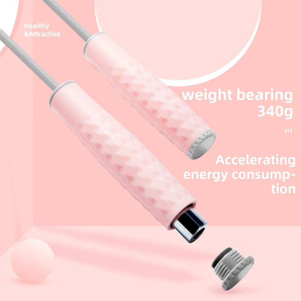 Adjustable Sport Jump Rope Skip Speed Weighted Jump Ropes With Weight Block Cable Fitness Training Anti-Slip Handle Jump Rope For Fitness Workout Adjustable Skipping Rope For Exercise Boxing Stevvex