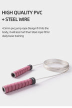 Adjustable Sport Jump Rope Skip Speed Weighted Jump Ropes With Weight Block Cable Fitness Training Anti-Slip Handle Jump Rope For Fitness Workout Adjustable Skipping Rope For Exercise Boxing Stevvex