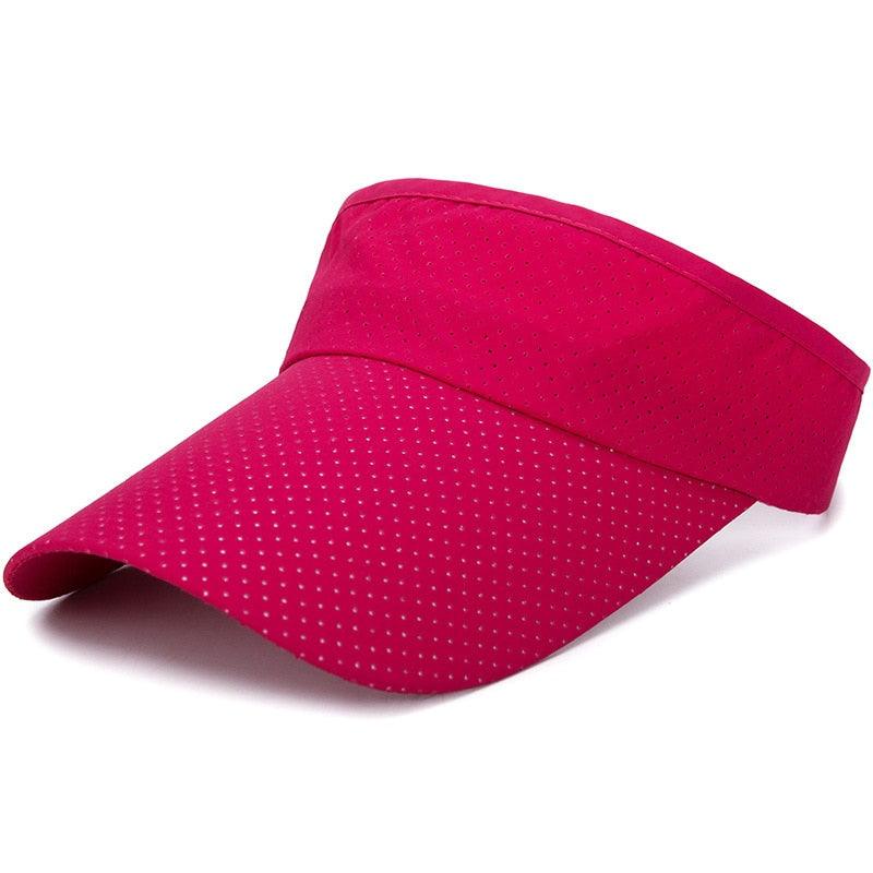 Adjustable Summer Breathable Hats Men Women Sun Protection Sports Golf Tennis Visor Hat Adjustable Visor UV Protection Top Empty Solid Sports Outdoor Running Sunscreen Strong Cap Stevvex